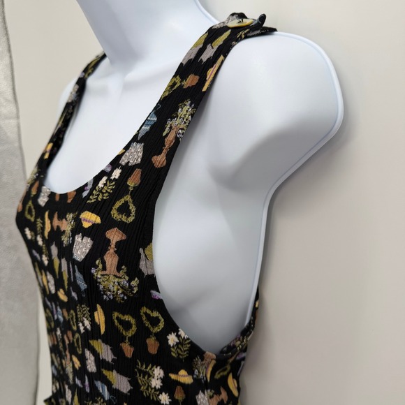 Garden Novelty Print Pinafore Mini Dress Size S Rabbit Rabbit Rabbit Designs - Picture 4 of 10